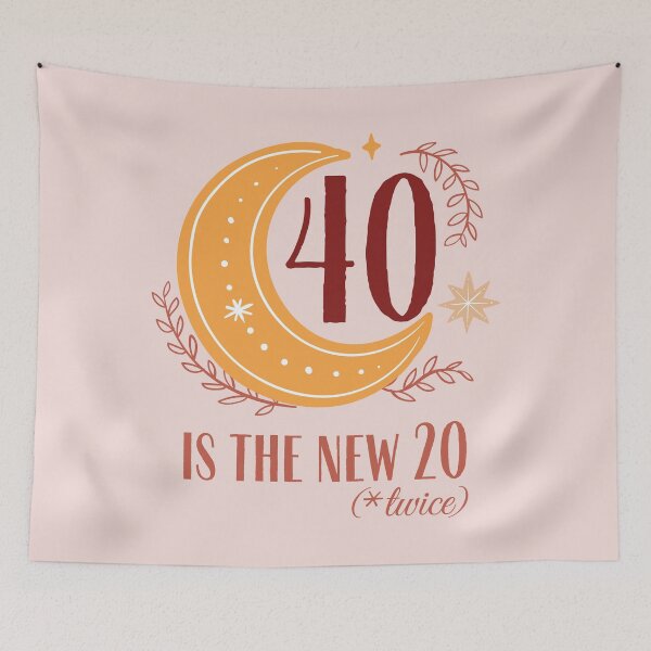 Item preview, 40 Is The New 20 (x twice) 40th Birthday Typography designed and sold by bolimj.