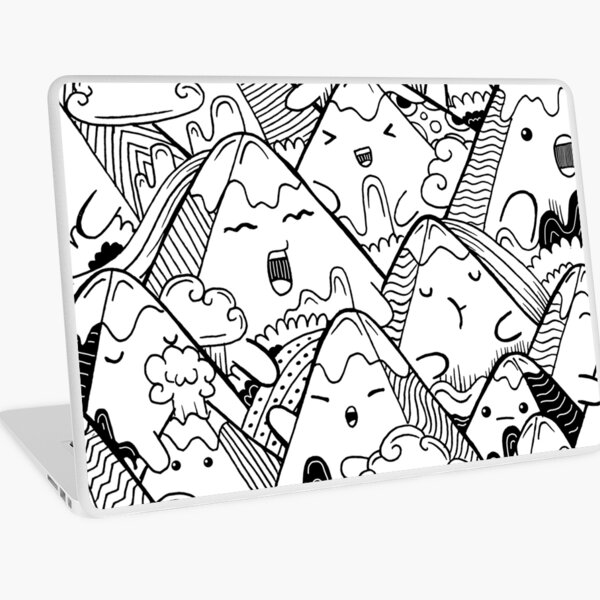 Buy Cool Laptop Skin With Business Doodles in Black Colour – Creative Dukaan