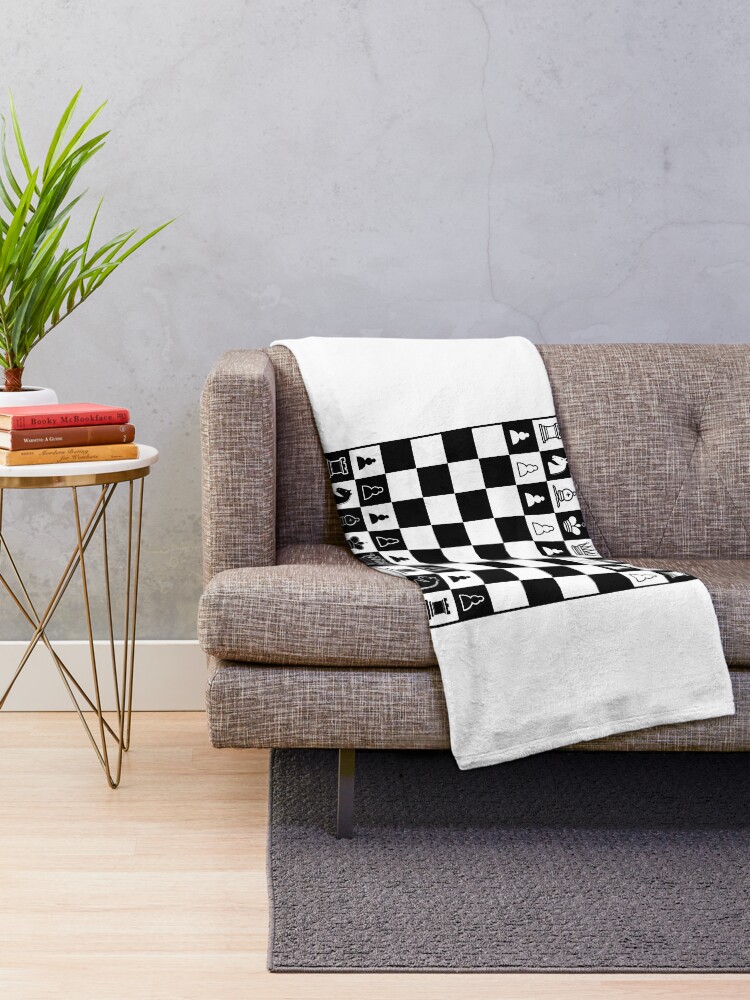 Alternate view of Chess Board Throw Blanket