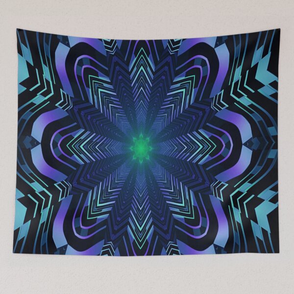 Item preview, Purple Blue Abstract Flower Mandala designed and sold by adoredigitals.