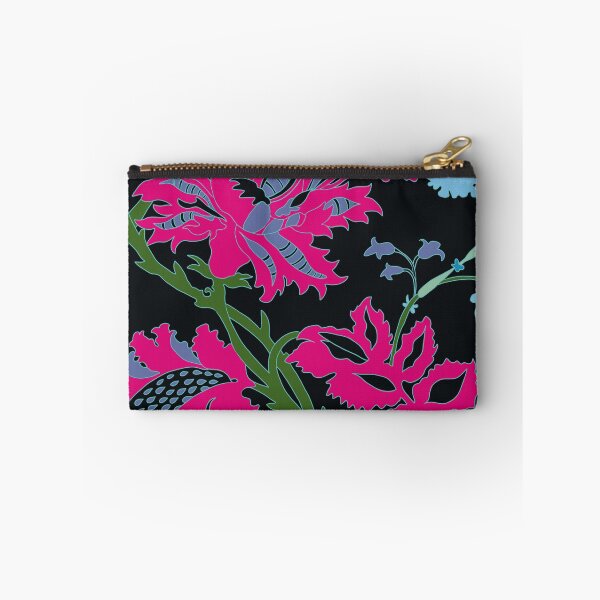 Item preview, Patrón floral en rosa y lila sobre negro designed and sold by MausieDesigns.