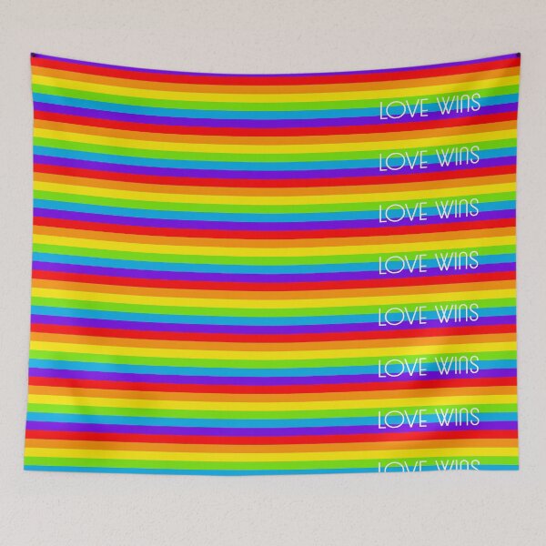 Item preview, LGBT Love Wins Rainbow  flag Typographic designed and sold by Lgbtq-life.