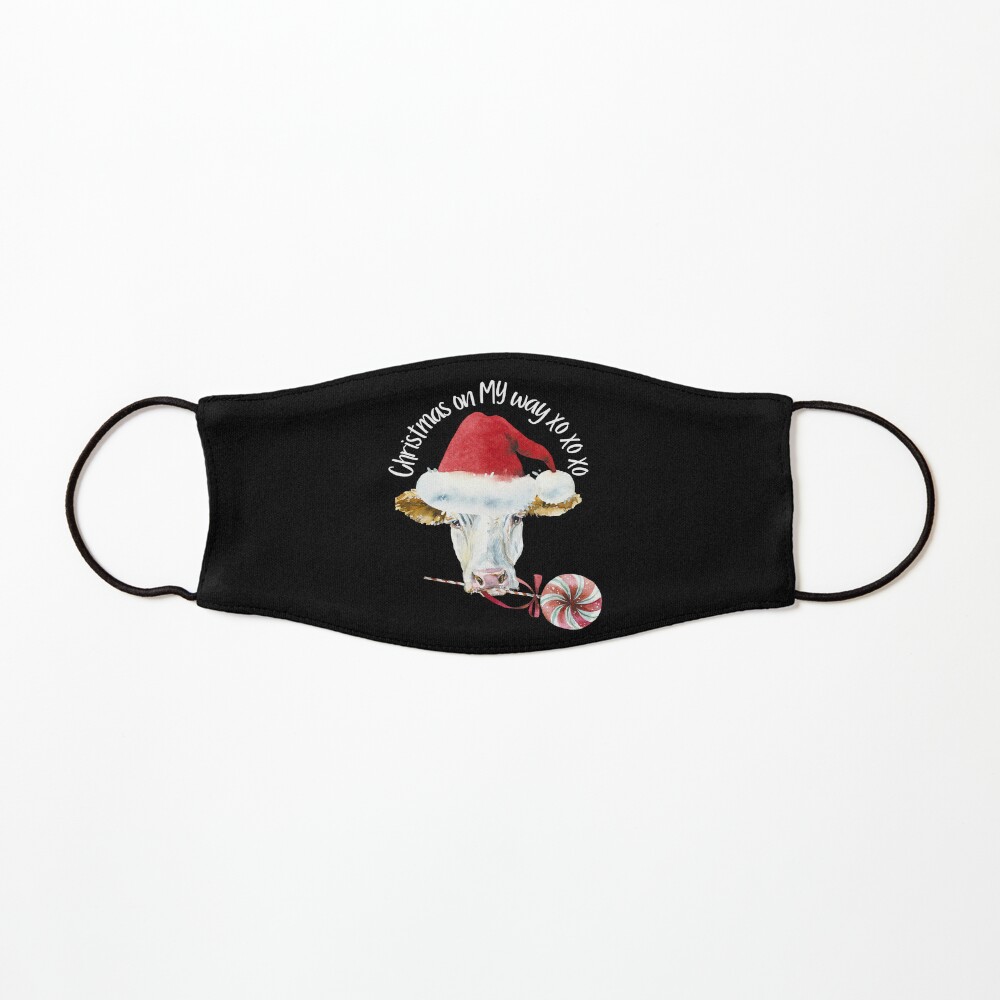 Christmas on MY Way XO XO XO / Funny watercolor black Mask