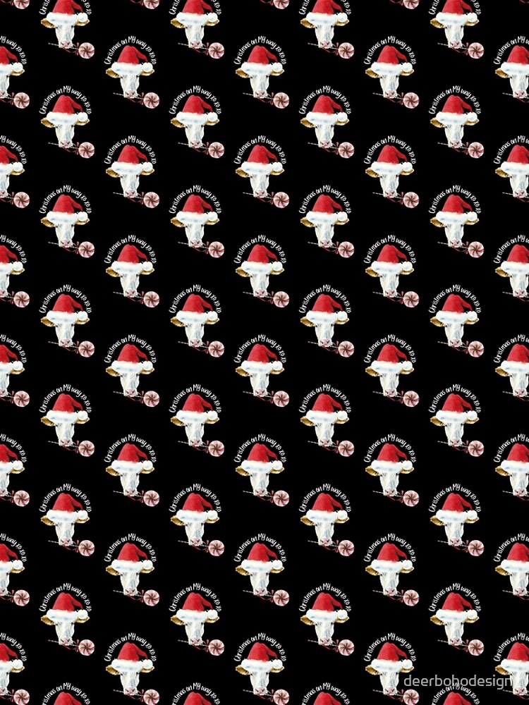 Christmas on MY Way XO XO XO / Funny watercolor black by deerbohodesign