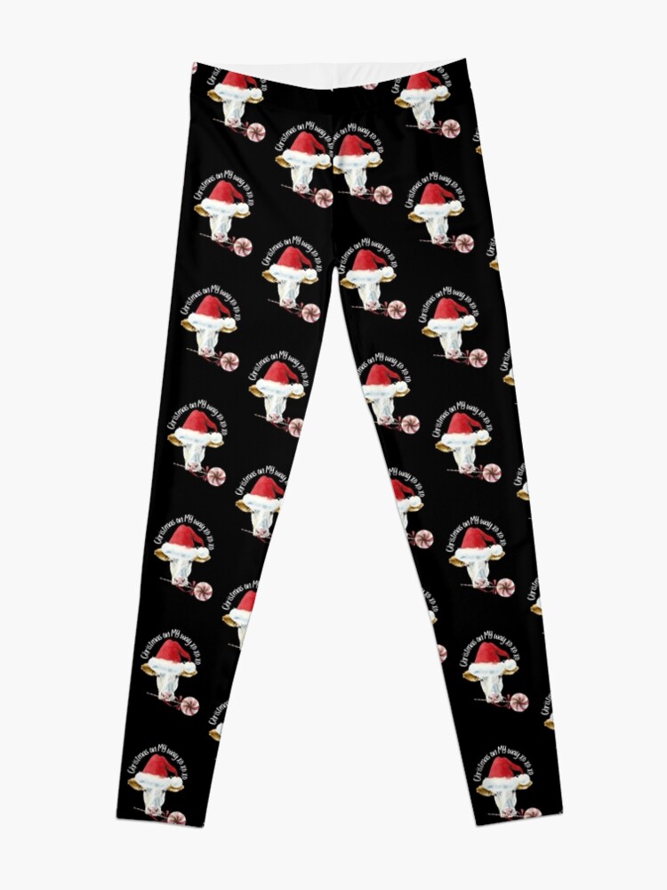 Alternate view of Christmas on MY Way XO XO XO / Funny watercolor black Leggings