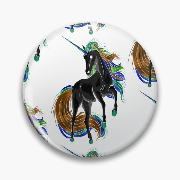 Artikelvorschau, BLACK PRANCING COLORFUL MANED UNICORN entworfen und verkauft von sailorsam1805.