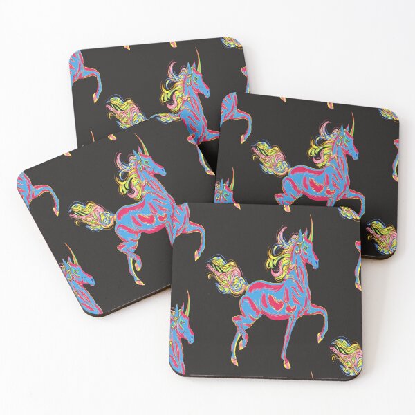 Item preview, LOVELY NEON PRANCING COLORFUL MANED UNICORN designed and sold by sailorsam1805.