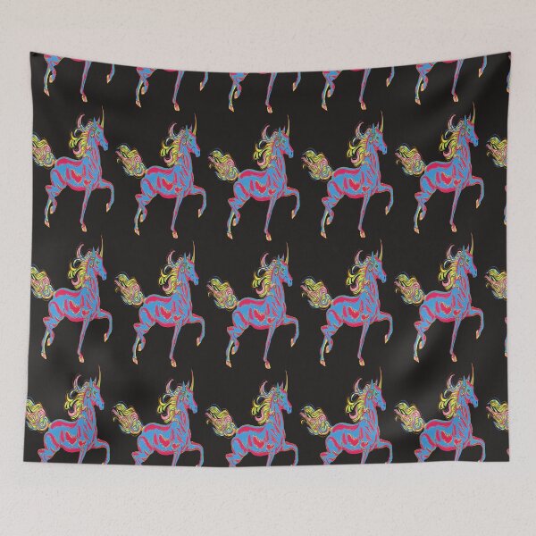 Item preview, LOVELY NEON PRANCING COLORFUL MANED UNICORN designed and sold by sailorsam1805.