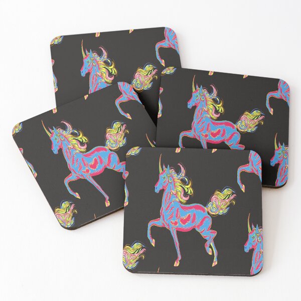 Item preview, NEON PRANCING COLORFUL MANED UNICORN designed and sold by sailorsam1805.