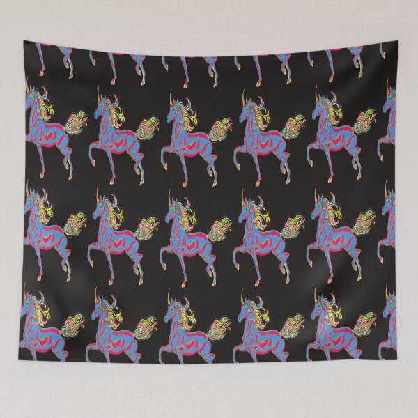 Item preview, NEON PRANCING COLORFUL MANED UNICORN designed and sold by sailorsam1805.