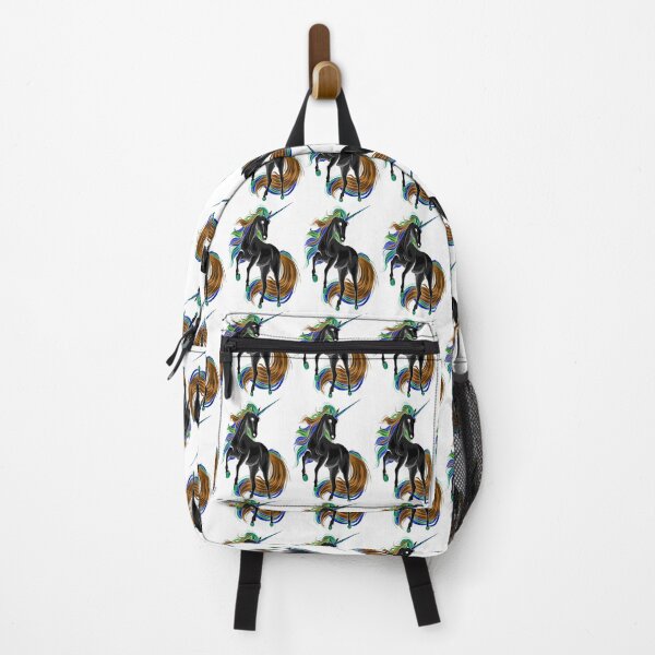 Artikelvorschau, CUTE BLACK PRANCING COLORFUL MANED UNICORN entworfen und verkauft von sailorsam1805.