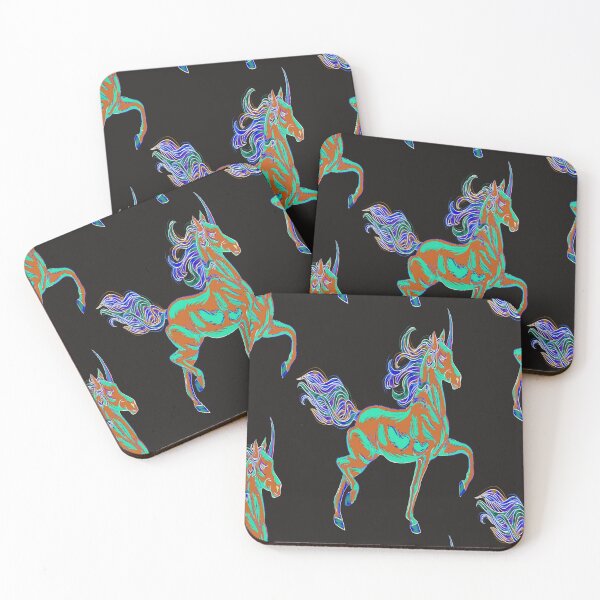 Item preview, STUNNING PRANCING COLORFUL MANED UNICORN designed and sold by sailorsam1805.