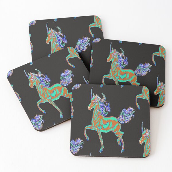 Item preview, COOL PRANCING COLORFUL MANED UNICORN designed and sold by sailorsam1805.