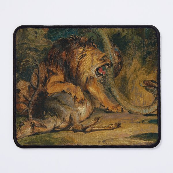 Item preview, Lion Defending its Prey | Edwin Landseer | 1840 Nature Art designed and sold by CJET.
