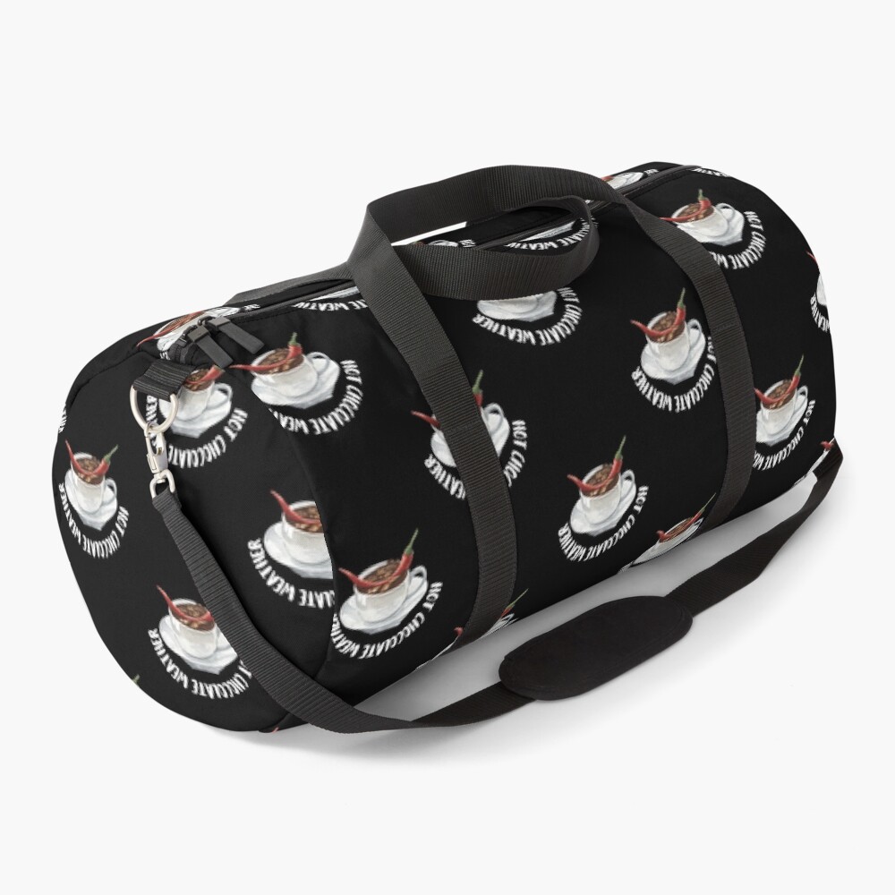 Hot Chocolate Weather / Funny watercolor black Duffle Bag