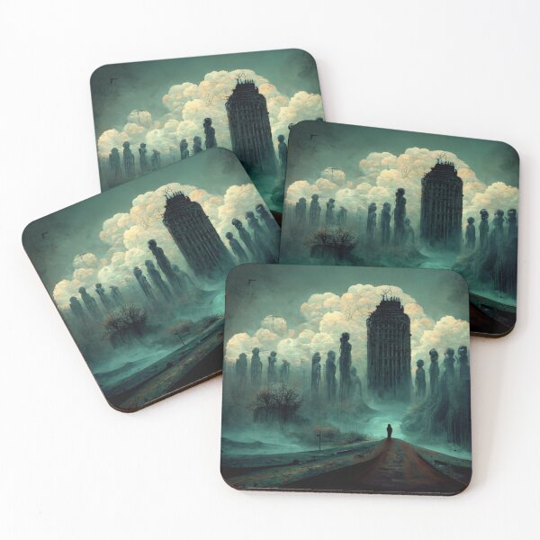 Item preview, Creepy Old Town - Surrealist Digital Art of a Nightmare Landscape designed and sold by Neitherworld-BJ.
