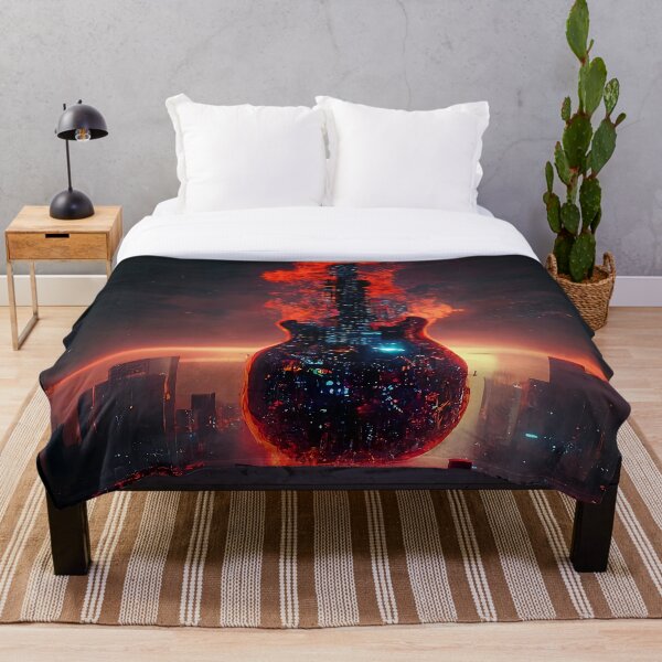 Item preview, Burning Guitar over a Radioactive City designed and sold by PsyFreak! arts.