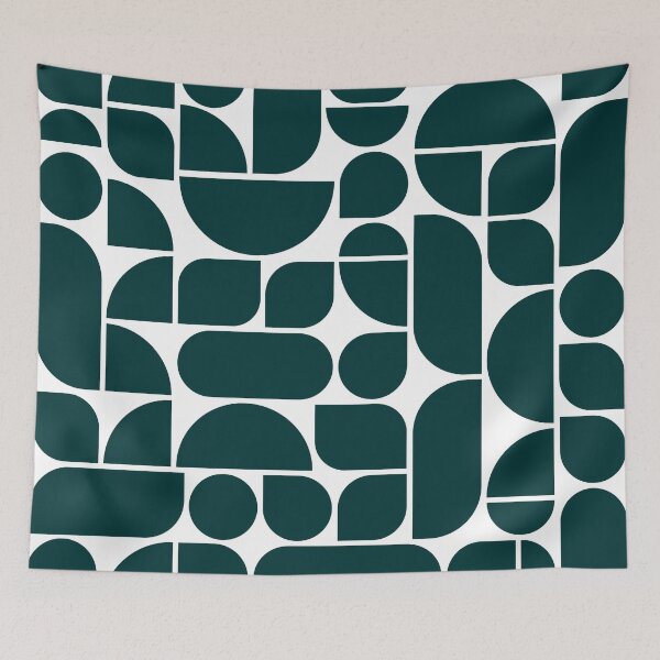 Item preview, Minimal Geometric Shapes 04 | Abstract Art Mid Century Bauhaus Inspired Dark Green designed and sold by MarleneCanto.