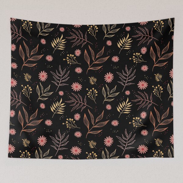 Item preview, Black Pink Floral Pattern designed and sold by sofibelen.