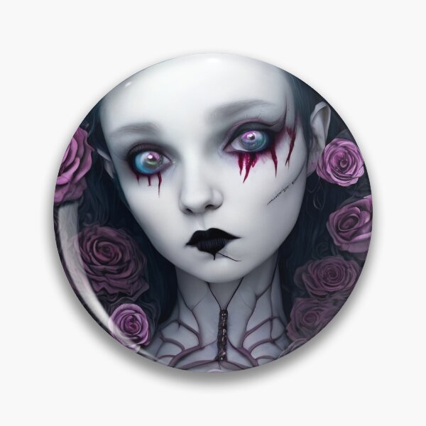 Item preview, Beautiful Gothic Girl with Roses designed and sold by GhastlyThings.