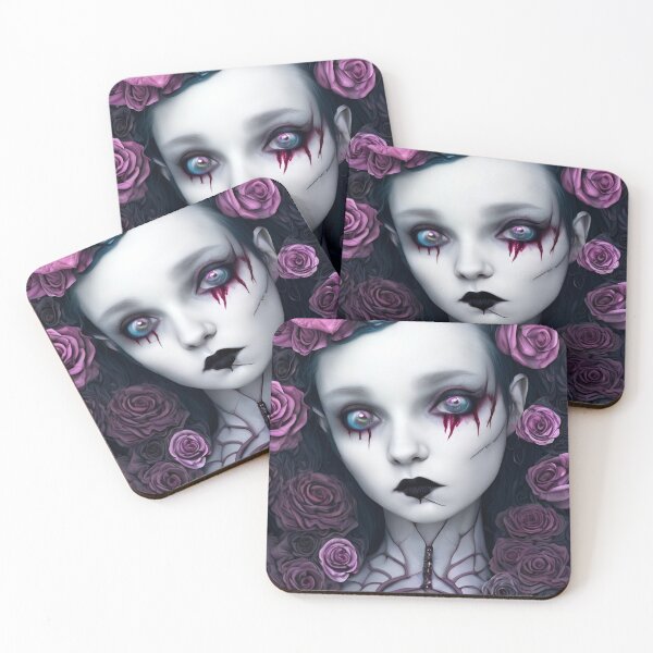 Item preview, Beautiful Gothic Girl with Roses designed and sold by GhastlyThings.
