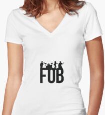 Fall Out Boy Silhouettes Women's Fitted V-Neck T-Shirt
