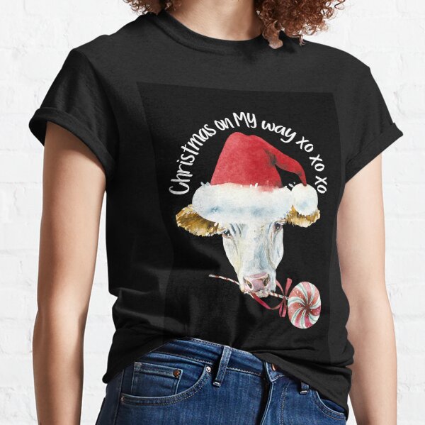 Noël sur MY Way XO XO XO / Funny aquarelle noire T-shirt classique