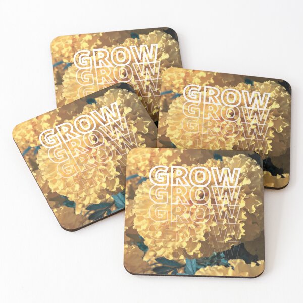 Item preview, GROW (above) - Warm Vintage Yellow Flower Blossoms designed and sold by AliceSLee.