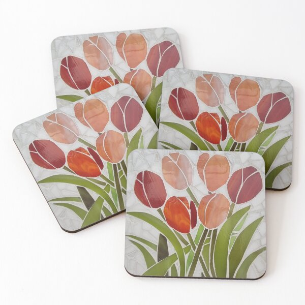Item preview, Tulips in springtime stained glass mosaic  designed and sold by suespaintroom.