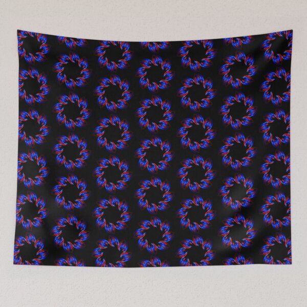 Item preview, Blue and red flower, abstract art designed and sold by Meo Design.
