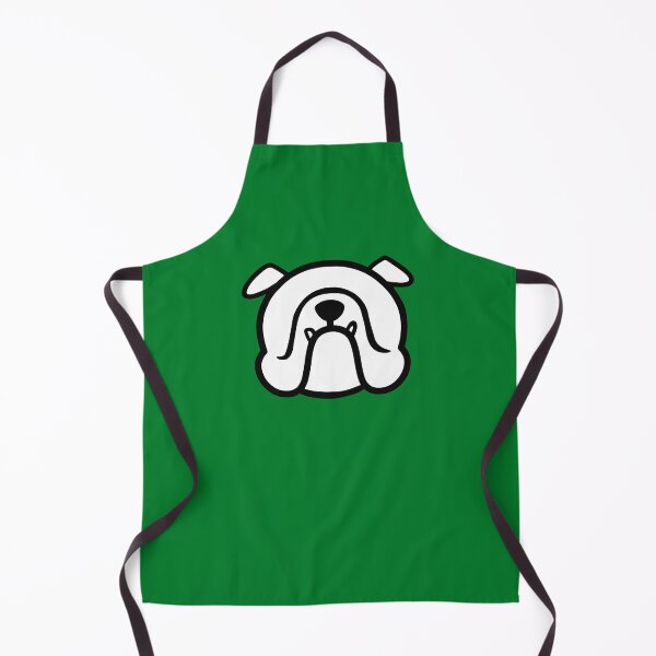 Item preview, White Bulldog face silhouette - English Bully dog breed bias - white on green designed and sold by smooshfaceutd.