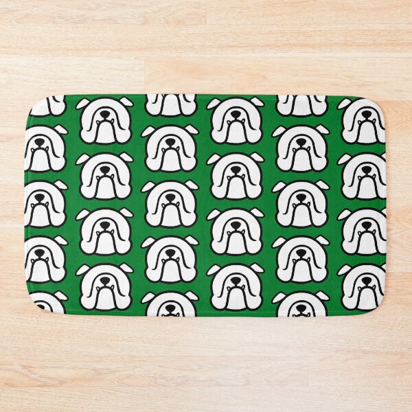 Item preview, White Bulldog face silhouette - English Bully dog breed bias - white on green designed and sold by smooshfaceutd.