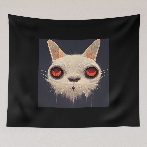 Item preview, A crazy cat boy with big red orange eyes - AI Art designed and sold by Vocky5.