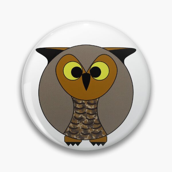 Item preview, A cartoonish round great horned owl I designed and sold by BrachiaST.
