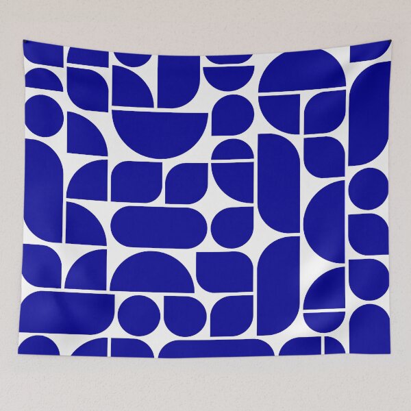 Item preview, Minimal Geometric Shapes 04 | Abstract Art Mid Century Bauhaus Inspired Blue Ultramarine designed and sold by MarleneCanto.