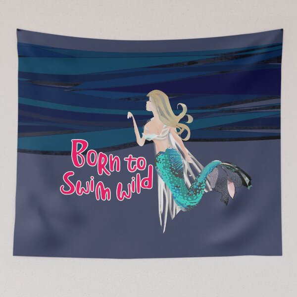 Item preview, Wild open water swimming mermaid for swimmer swim lovers. Caroline Laursen original designed and sold by Caroline Laursen.