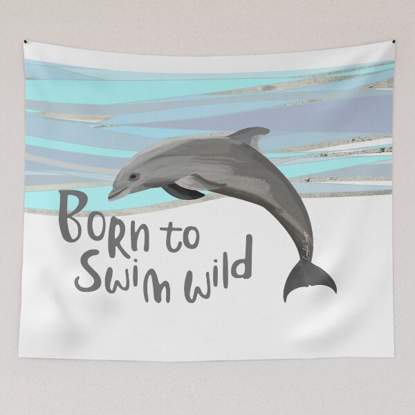 Item preview, Wild open water swimming dolphin for swimmer swim lovers. Caroline Laursen original designed and sold by Caroline Laursen.