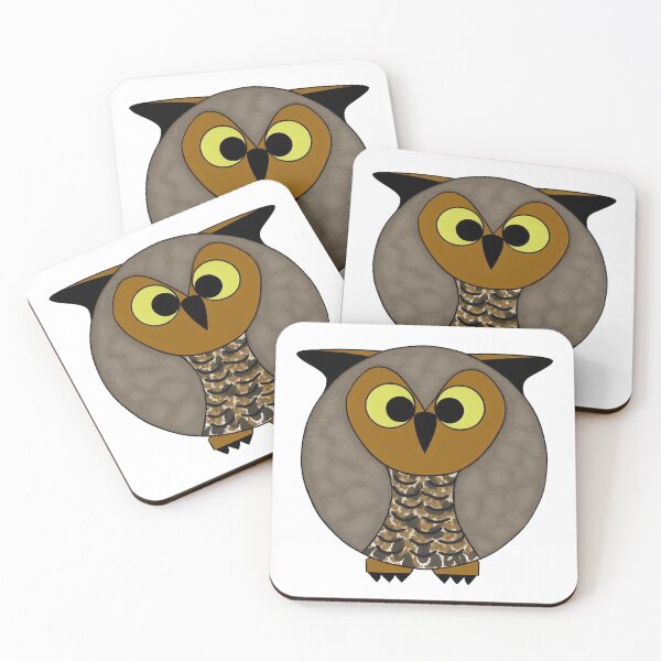 Item preview, A cartoonish round great horned owl III designed and sold by BrachiaST.