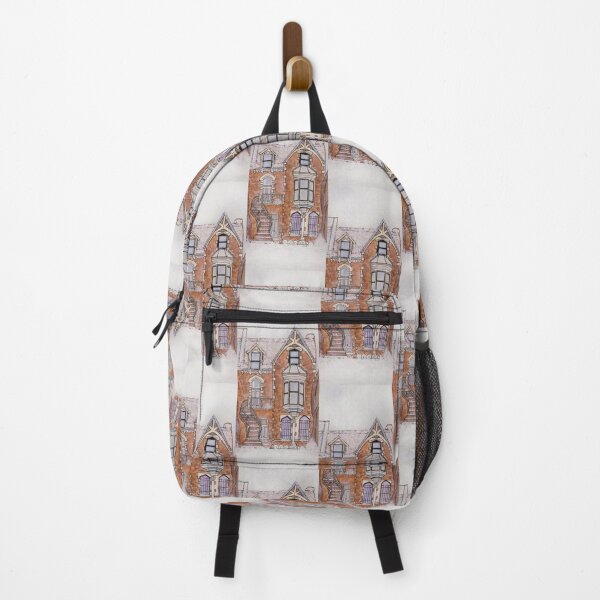 Item preview, Snowy Victorian House Hand painted with watercolor, old architecture designed and sold by Chantellearts.