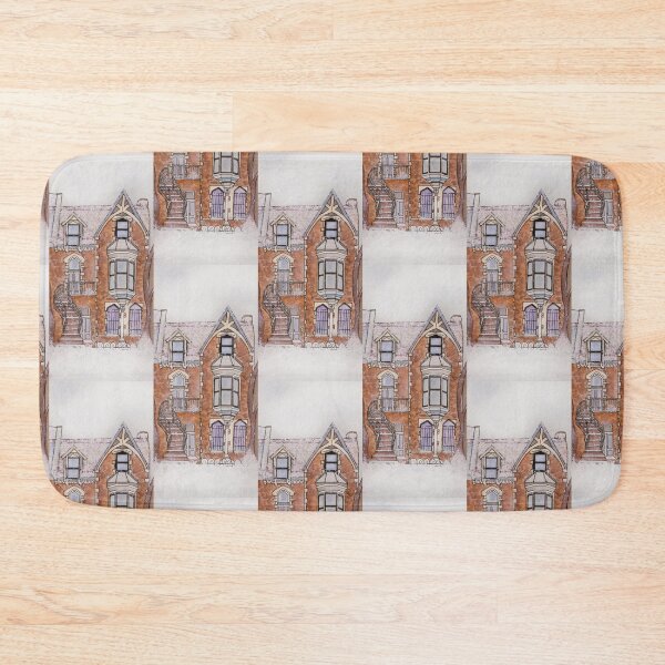 Item preview, Snowy Victorian House Hand painted with watercolor, old architecture designed and sold by Chantellearts.