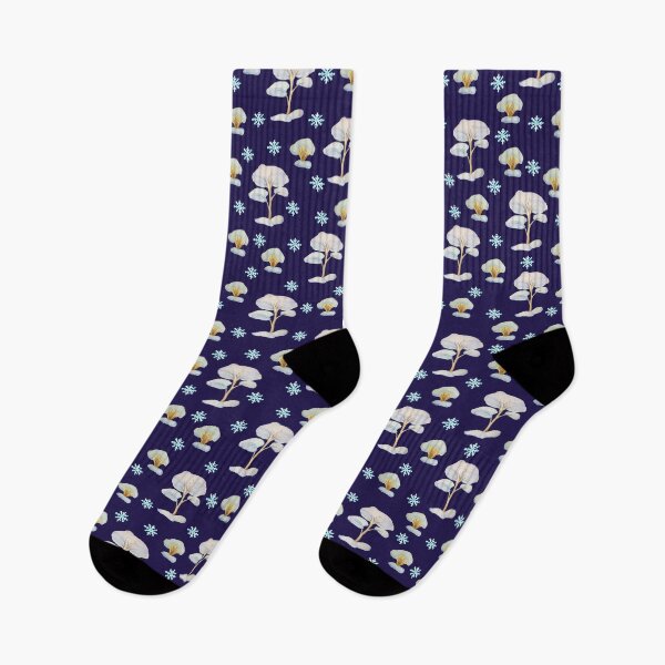 Item preview, Watercolor Trees and bushes in the snow Snowflakes and tree seamless patern dark blue background patern Christmas patern Cute patern  designed and sold by Sunflower-7.