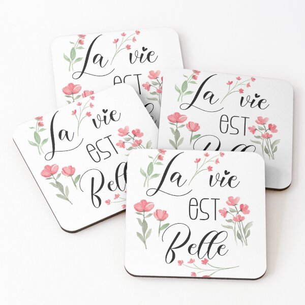 Item preview, La Vie Est Belle French Life Is Beautiful Pretty Pink Florals designed and sold by BlossomSky.
