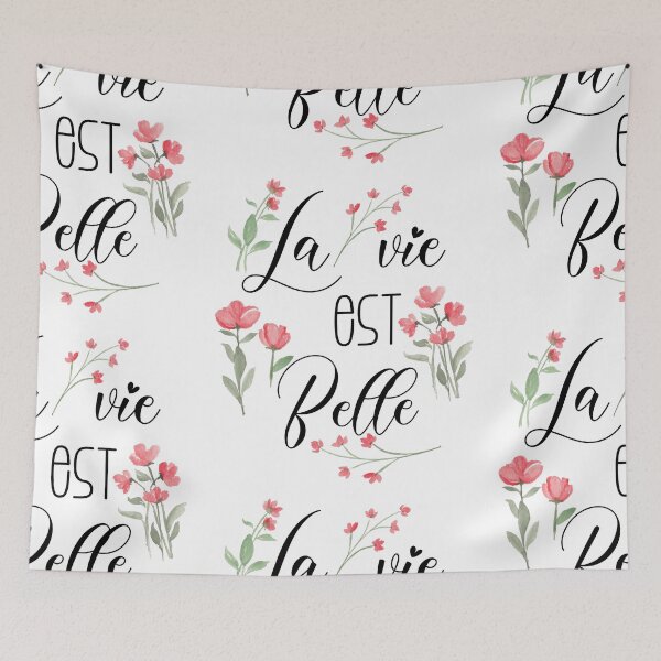 Artikelvorschau, La Vie Est Belle French Life ist ein wunderschönes hübsches rosa Blumenmuster entworfen und verkauft von BlossomSky.