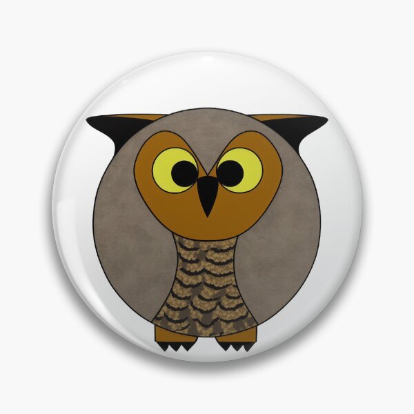 Item preview, A cartoonish round great horned owl IV designed and sold by BrachiaST.