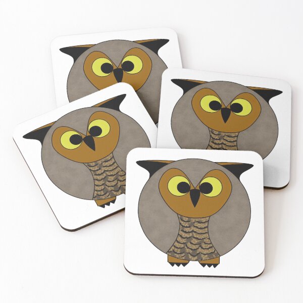 Item preview, A cartoonish round great horned owl IV designed and sold by BrachiaST.