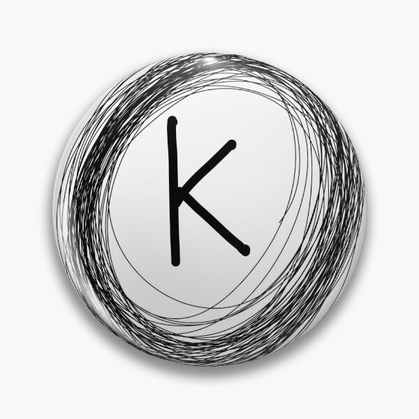 Item preview, K circle framed initial monogram designed and sold by Words-Artist.