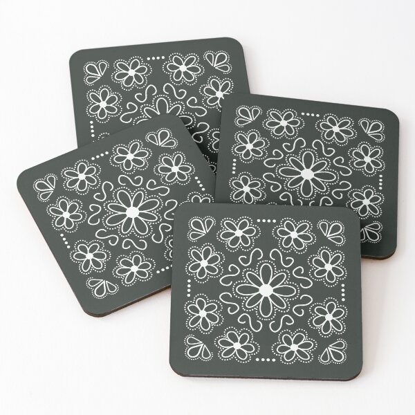 Item preview, Chalkboard Floral Mandala Pattern designed and sold by Garden-View.