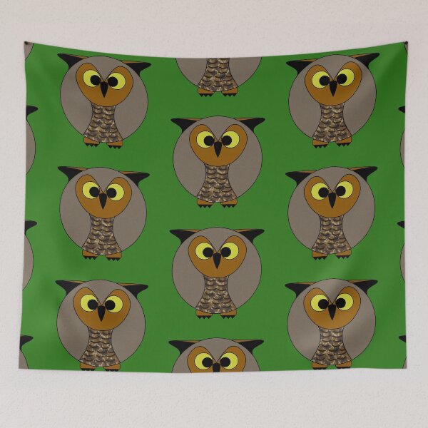 Item preview, A cartoonish round great horned owl I designed and sold by BrachiaST.