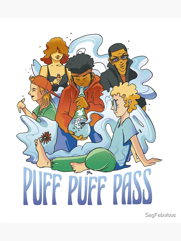 PUFF PUFF PASS Sticker for Sale by SudeeshArt