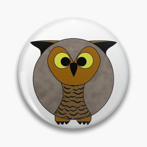 Item preview, A cartoonish round great horned owl V designed and sold by BrachiaST.